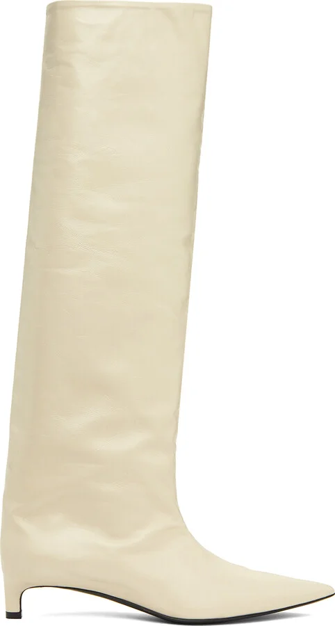 Jil Sander Beige Calfskin Boots