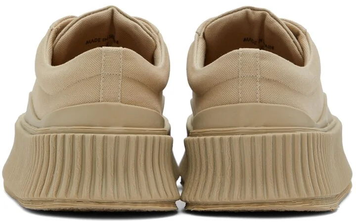 Jil Sander Beige Canvas Platform Sneakers - Image 2
