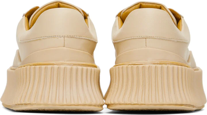 Jil Sander Beige Leather Sneakers - Image 2