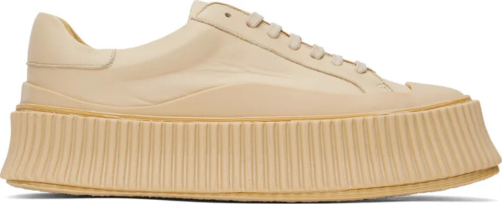 Jil Sander Beige Leather Sneakers