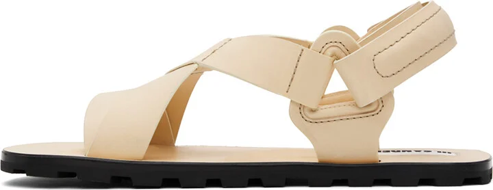 Jil Sander Beige Open Toe Sandals - Image 3