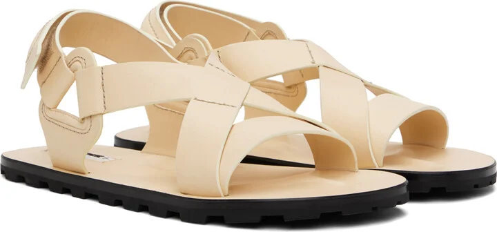 Jil Sander Beige Open Toe Sandals - Image 4