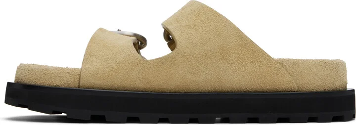 Jil Sander Beige Pin-Buckle Sandals - Image 3