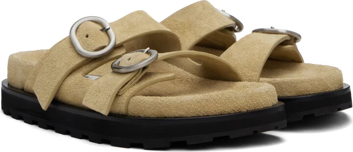 Jil Sander Beige Pin-Buckle Sandals - Image 4