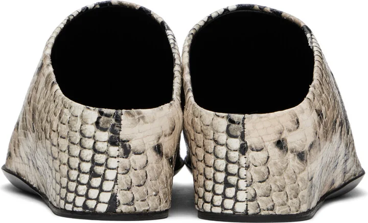 Jil Sander Beige Python Print Mules - Image 2