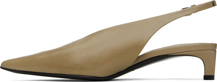 Jil Sander Beige Sling Back Heels - Image 3