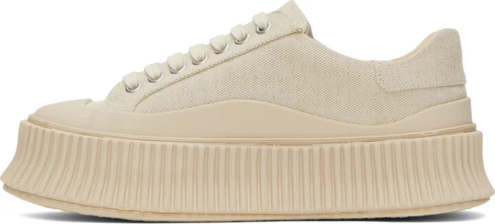Jil Sander Beige Vulcanized Sneakers - Image 3