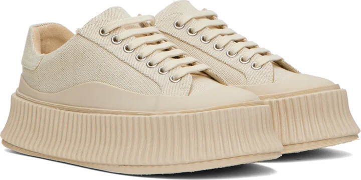 Jil Sander Beige Vulcanized Sneakers - Image 4