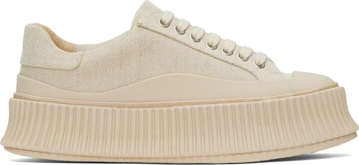Jil Sander Beige Vulcanized Sneakers
