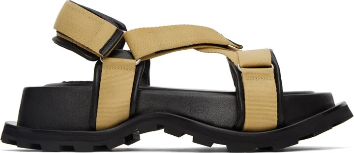 Jil Sander Beige Webbing Sandals
