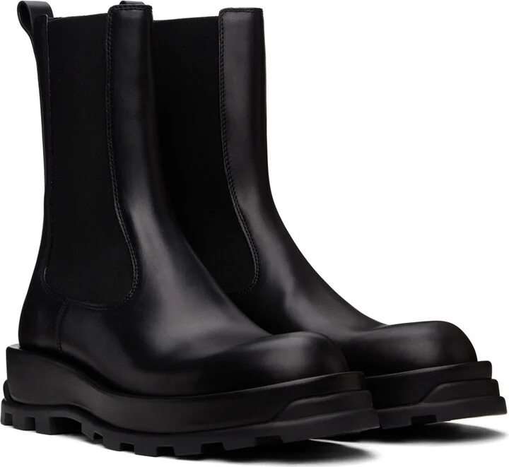 Jil Sander Black Ankle Chelsea Boots - Image 4