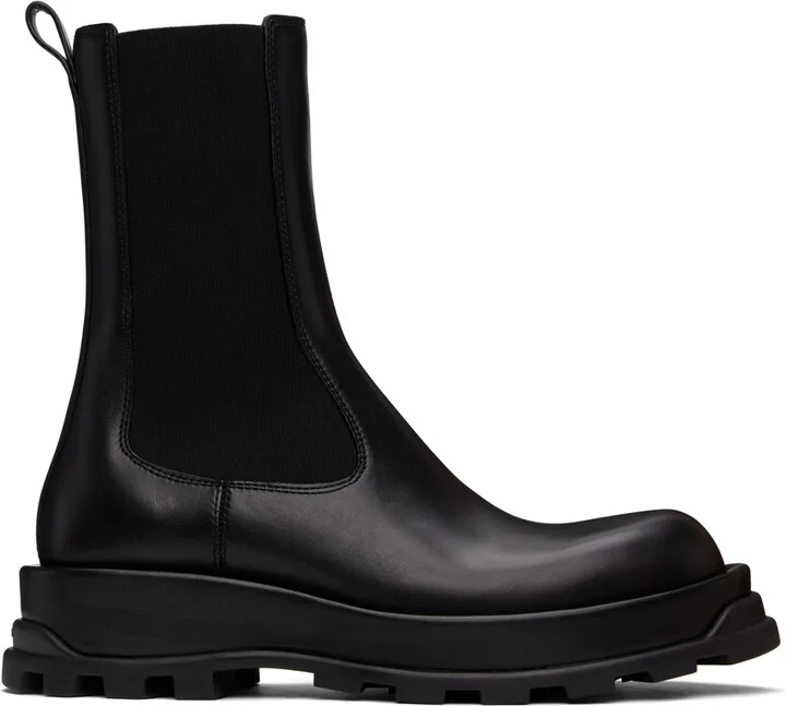 Jil Sander Black Ankle Chelsea Boots
