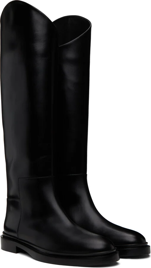 Jil Sander Black Asymmetric Boots - Image 4