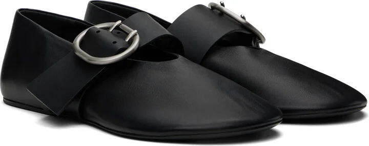 Jil Sander Black Buckle Ballerina Flats - Image 4