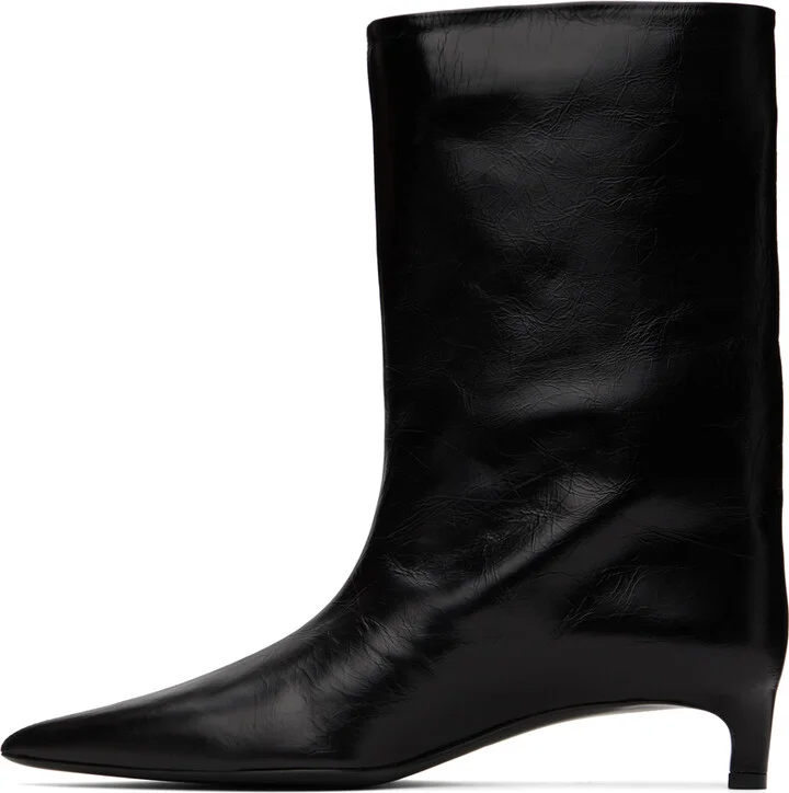 Jil Sander Black Calf Leather Boots - Image 3