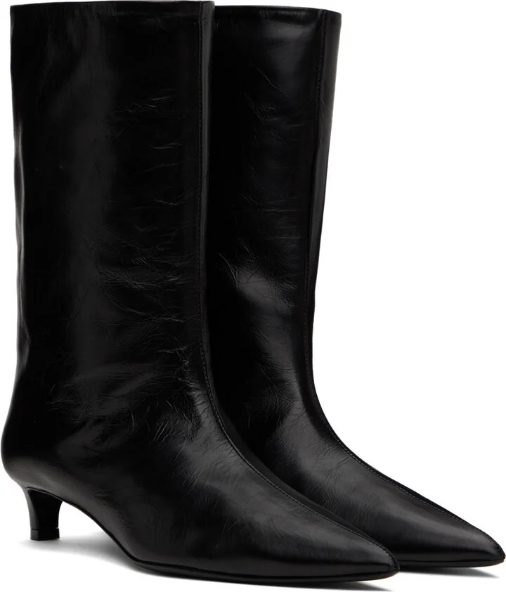 Jil Sander Black Calf Leather Boots - Image 4