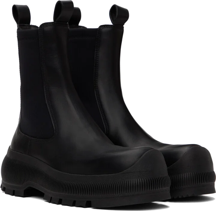 Jil Sander Black Calf Leather Chelsea Boots - Image 4