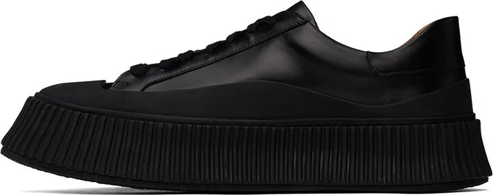 Jil Sander Black Calfskin Low-Top Sneakers - Image 3