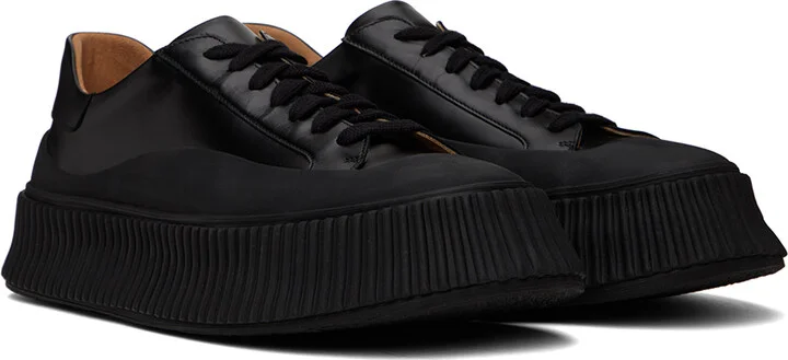 Jil Sander Black Calfskin Low-Top Sneakers - Image 4