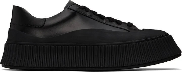 Jil Sander Black Calfskin Low-Top Sneakers