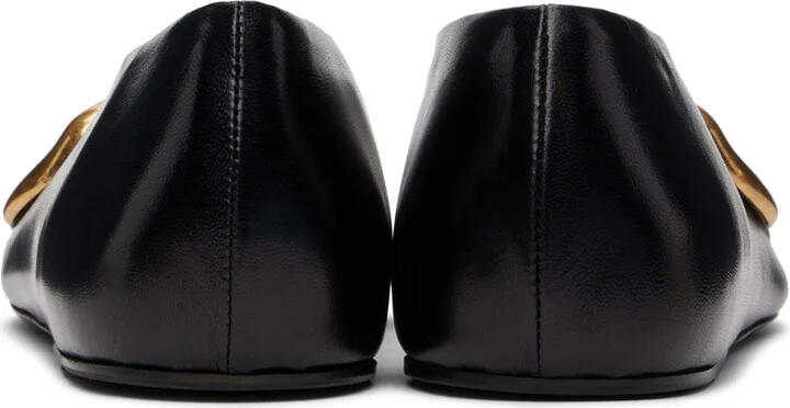 Jil Sander Black Cutout Ballerina Flats - Image 2