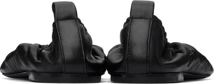 Jil Sander Black Gathered Ballerina Flats - Image 2