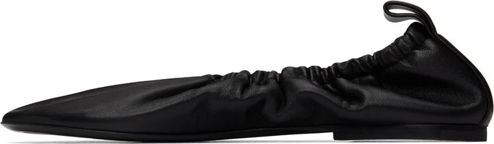 Jil Sander Black Gathered Ballerina Flats - Image 3