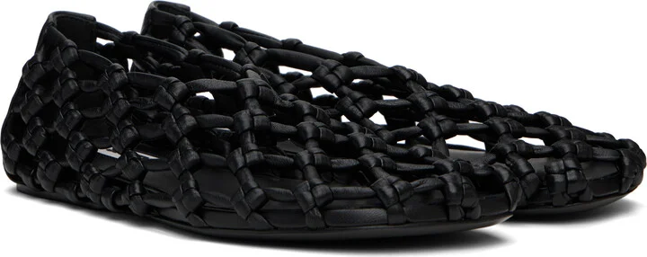 Jil Sander Black Hand-Knotted Ballerina Flats - Image 4