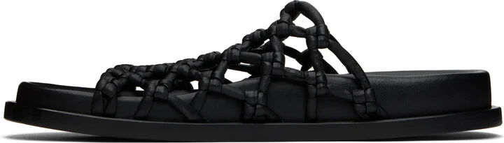 Jil Sander Black Hand-Knotted Sandals - Image 3