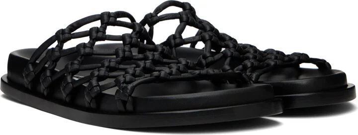 Jil Sander Black Hand-Knotted Sandals - Image 4