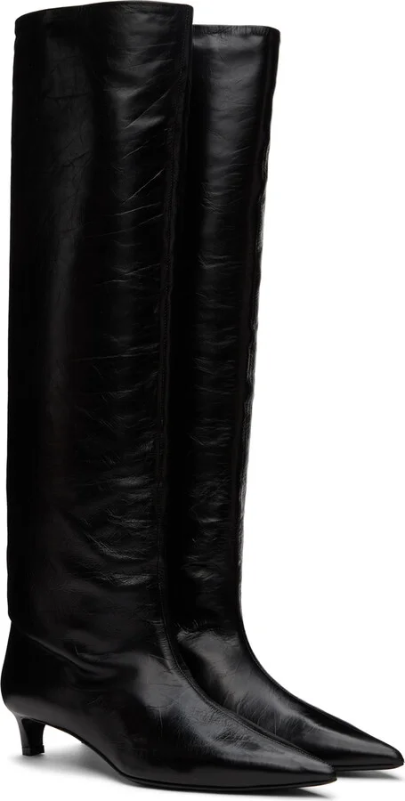 Jil Sander Black High Tall Boots - Image 4