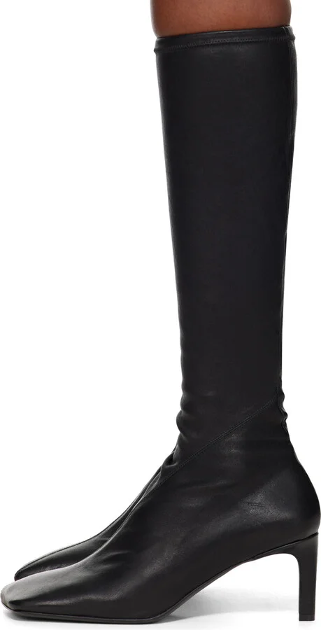 Jil Sander Black Knee Boots - Image 3