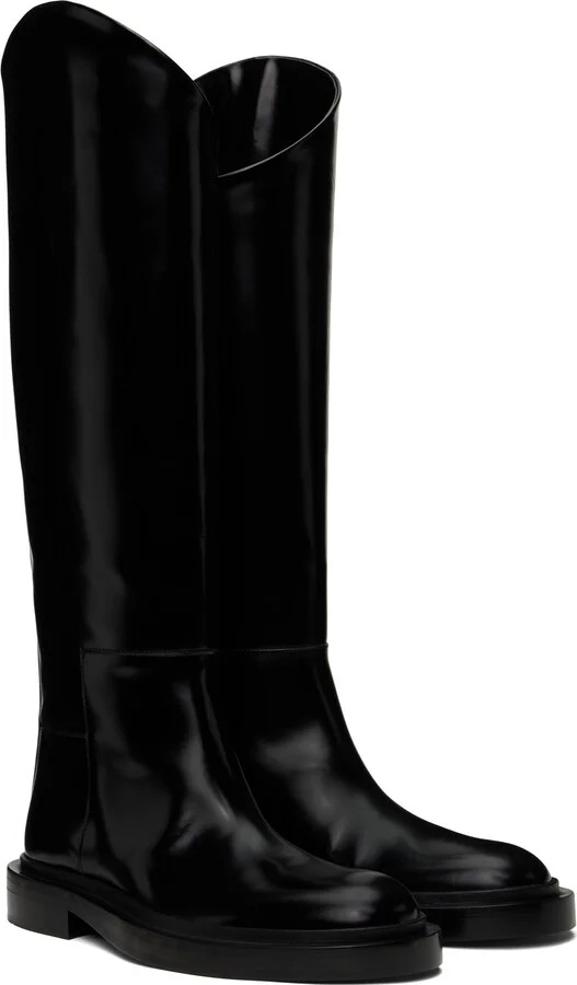 Jil Sander Black Knee Tall Boots - Image 4