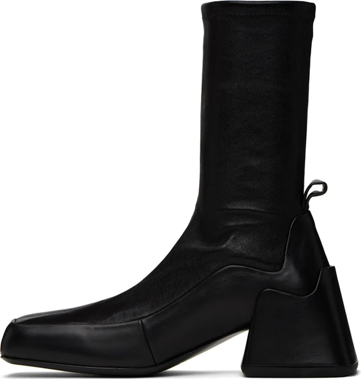 Jil Sander Black Leather Ankle Boots - Image 3