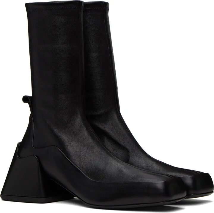 Jil Sander Black Leather Ankle Boots - Image 4