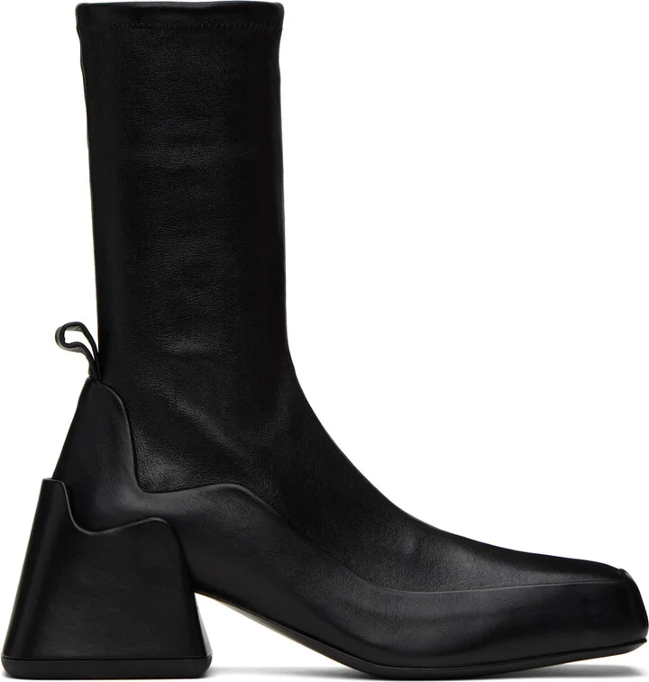 Jil Sander Black Leather Ankle Boots