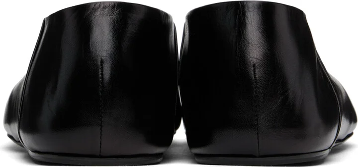 Jil Sander Black Leather Ballerina Flats - Image 2
