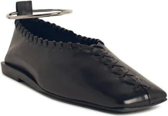 Jil Sander Black Leather Ballet Flats - Image 2