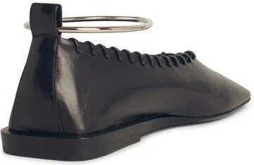 Jil Sander Black Leather Ballet Flats - Image 3