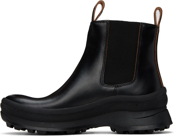 Jil Sander Black Leather Chelsea Boots - Image 3