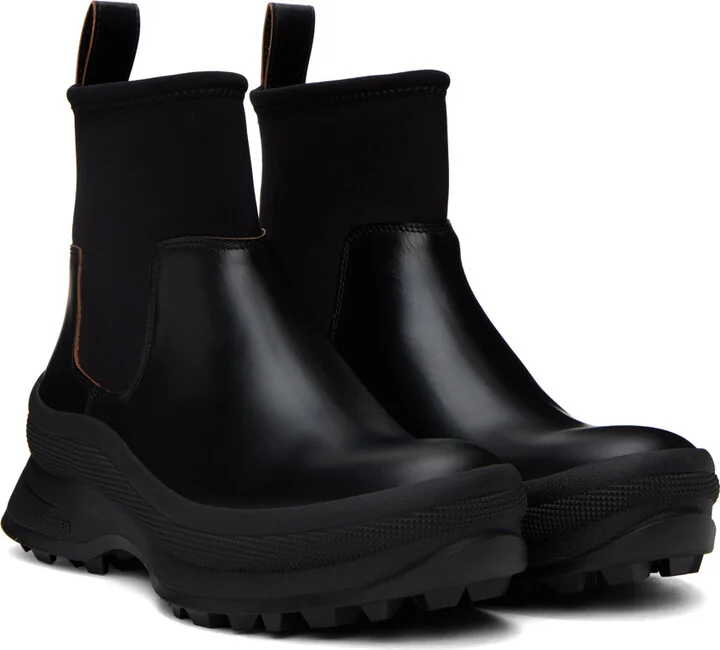 Jil Sander Black Leather Chelsea Boots - Image 4