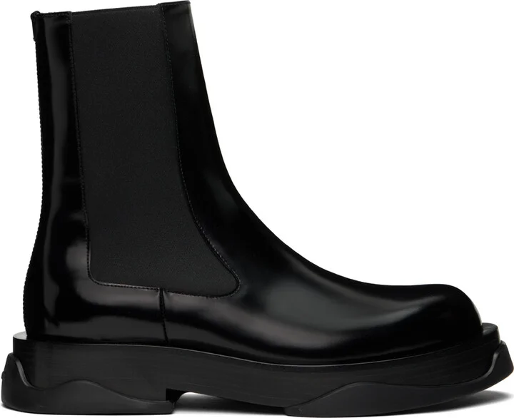 Jil Sander Black Leather Chelsea Boots