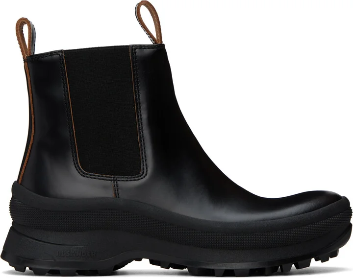 Jil Sander Black Leather Chelsea Boots
