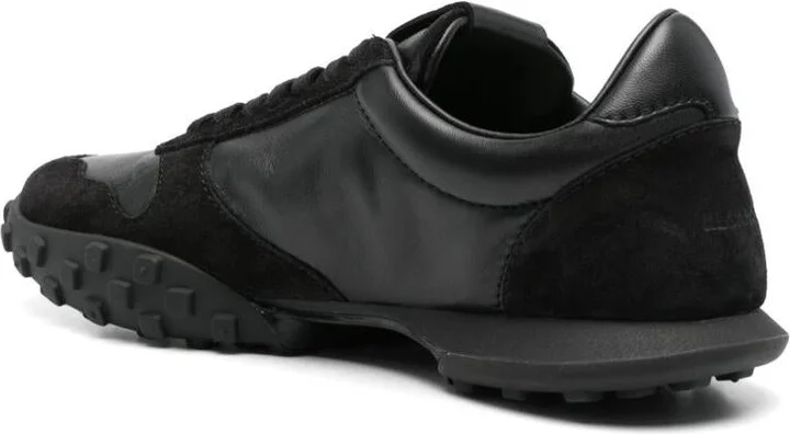 Jil Sander Black Leather Lace-Up Sneakers With Suede Inserts - Image 2