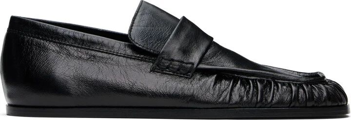 Jil Sander Black Leather Loafers