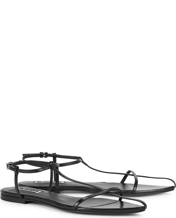 Jil Sander Black Leather Sandals - Image 2