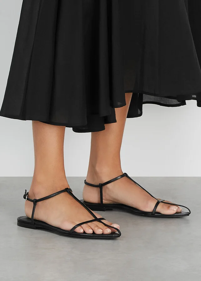 Jil Sander Black Leather Sandals - Image 5