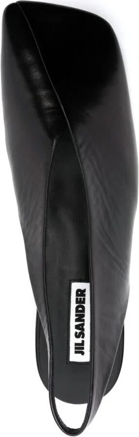 Jil Sander Black Leather Slingback Ballet Flats - Image 2