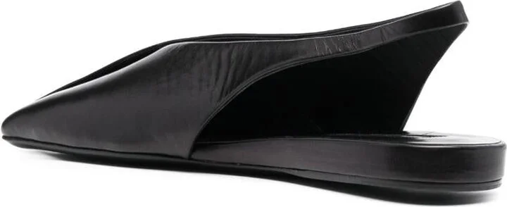Jil Sander Black Leather Slingback Ballet Flats - Image 4