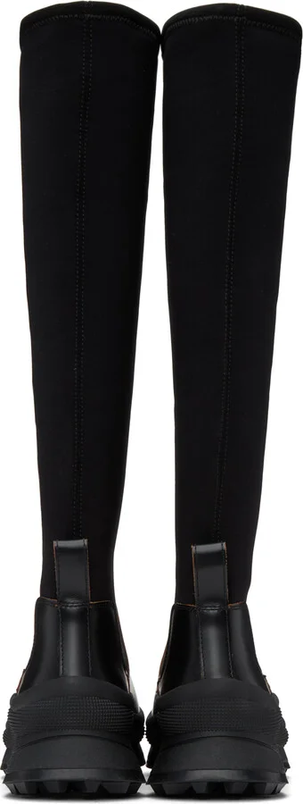 Jil Sander Black Leather Tall Boots - Image 2